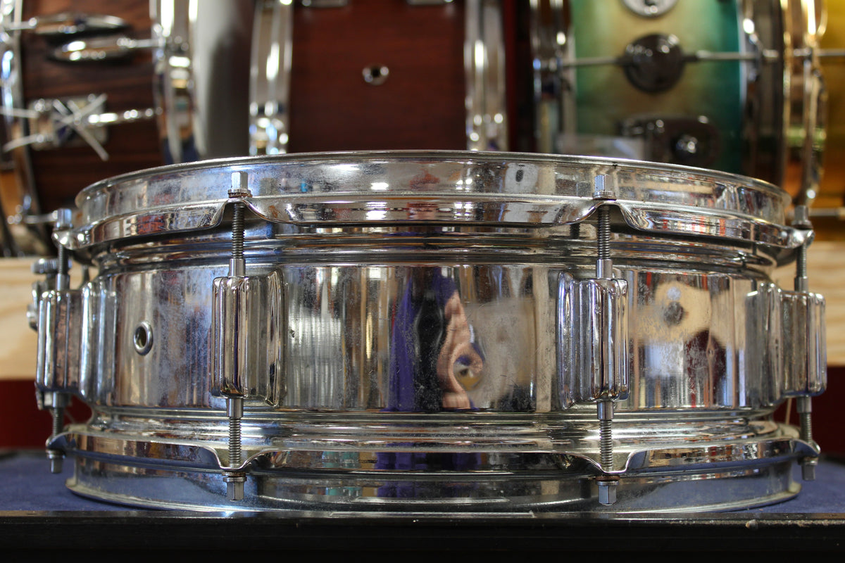 1960s Rogers 5x14 Chrome Over Brass Powertone Snare Drum Serial no.15706 Dayton, OH