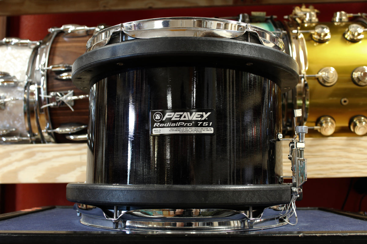 1990s Peavey 10x12 Radial Pro 751 Snare Drum in Black Lacquer