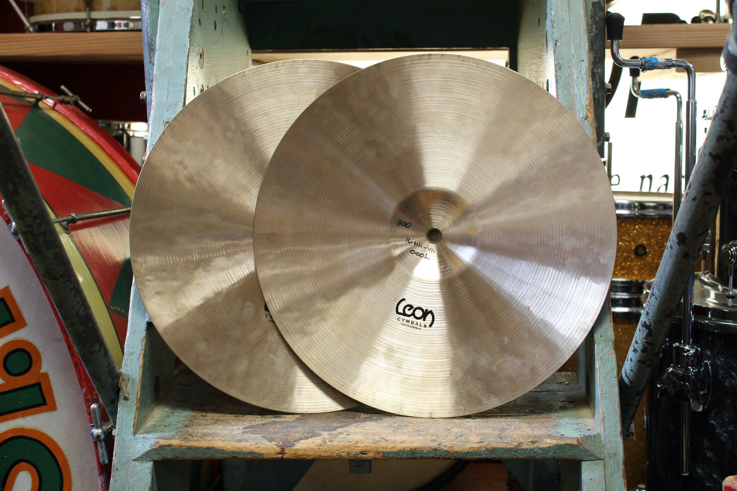 Used Leon Cymbals 14" Swing Hats Hi-Hat Cymbals 695/800g