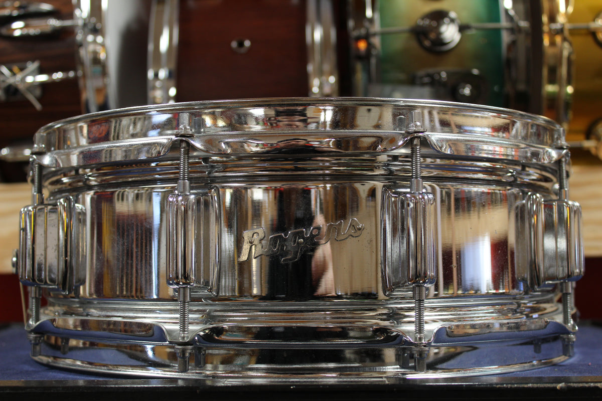 1960s Rogers 5x14 Super Ten Chrome Over Steel Snare Drum