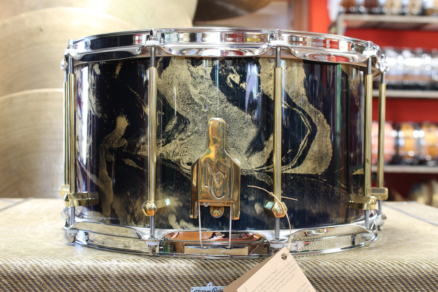 2024 Noble & Cooley SS Maple 8"x14" in Black & Gold Galaxy Lacquer