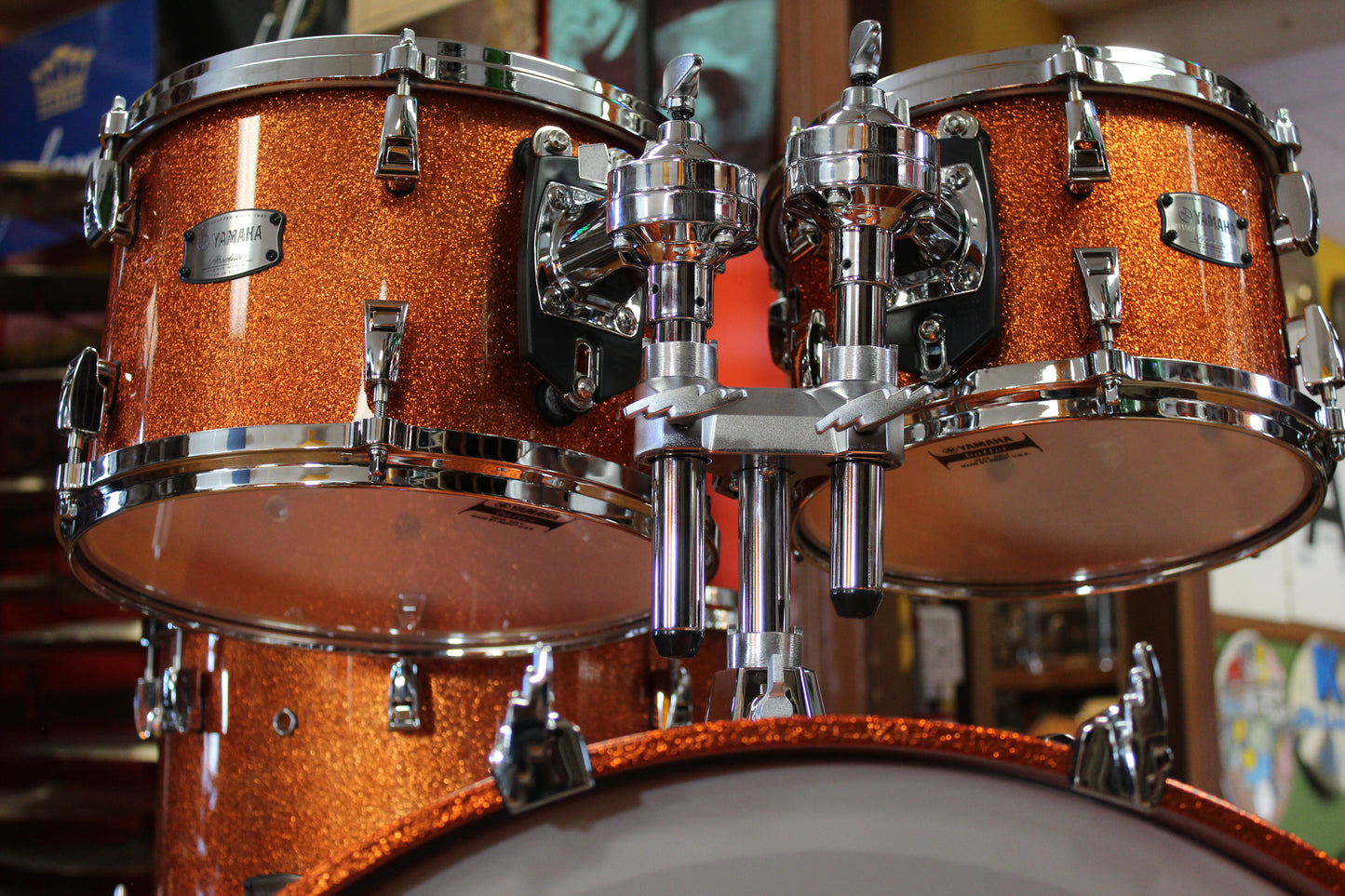Yamaha Absolute Hybrid Maple 4-piece Shell Pack 22/16/12/10 - Orange Sparkle