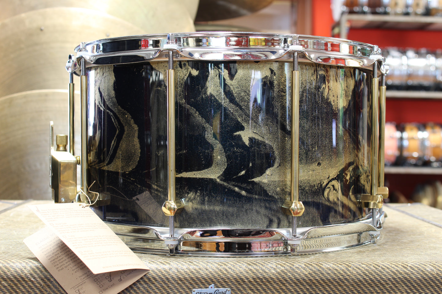 2024 Noble & Cooley SS Maple 8"x14" in Black & Gold Galaxy Lacquer