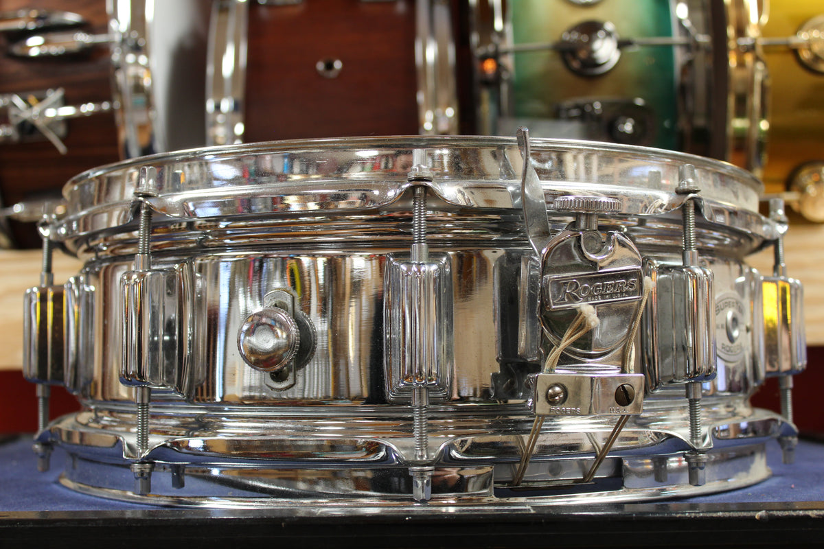1960s Rogers 5x14 Super Ten Chrome Over Steel Snare Drum