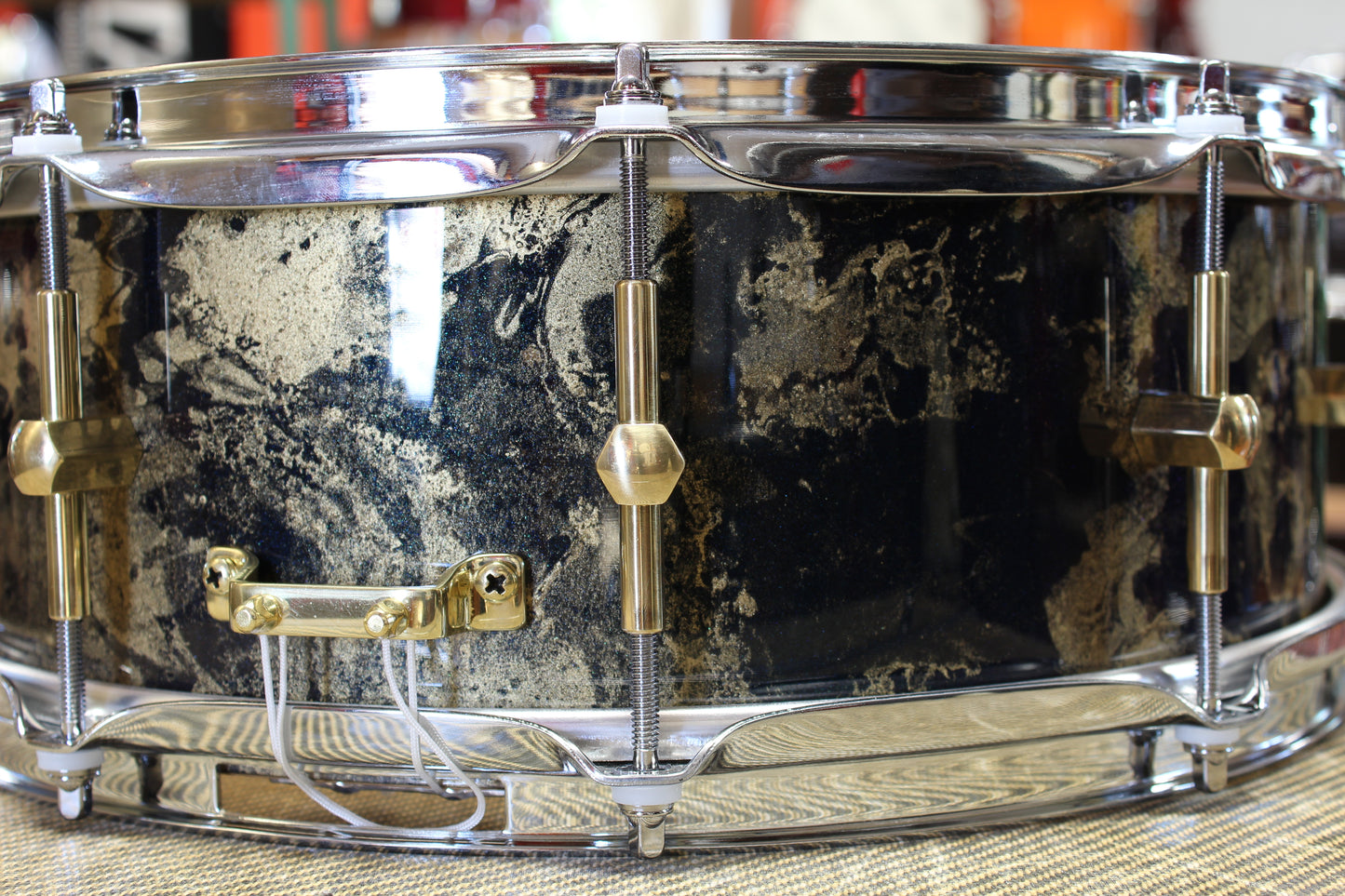 2024 Noble & Cooley SS Maple 5"x14" in Black & Gold Galaxy Lacquer