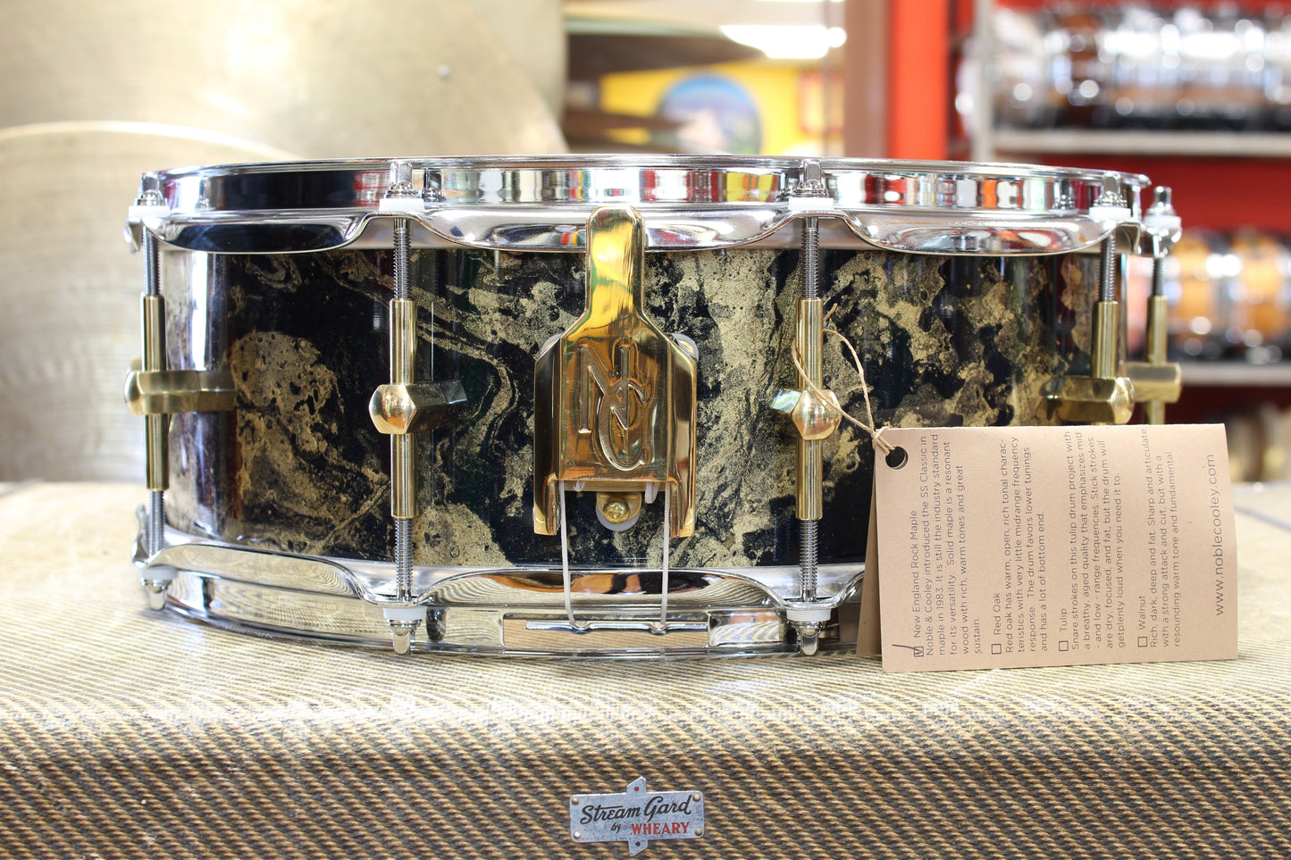 2024 Noble & Cooley SS Maple 5"x14" in Black & Gold Galaxy Lacquer