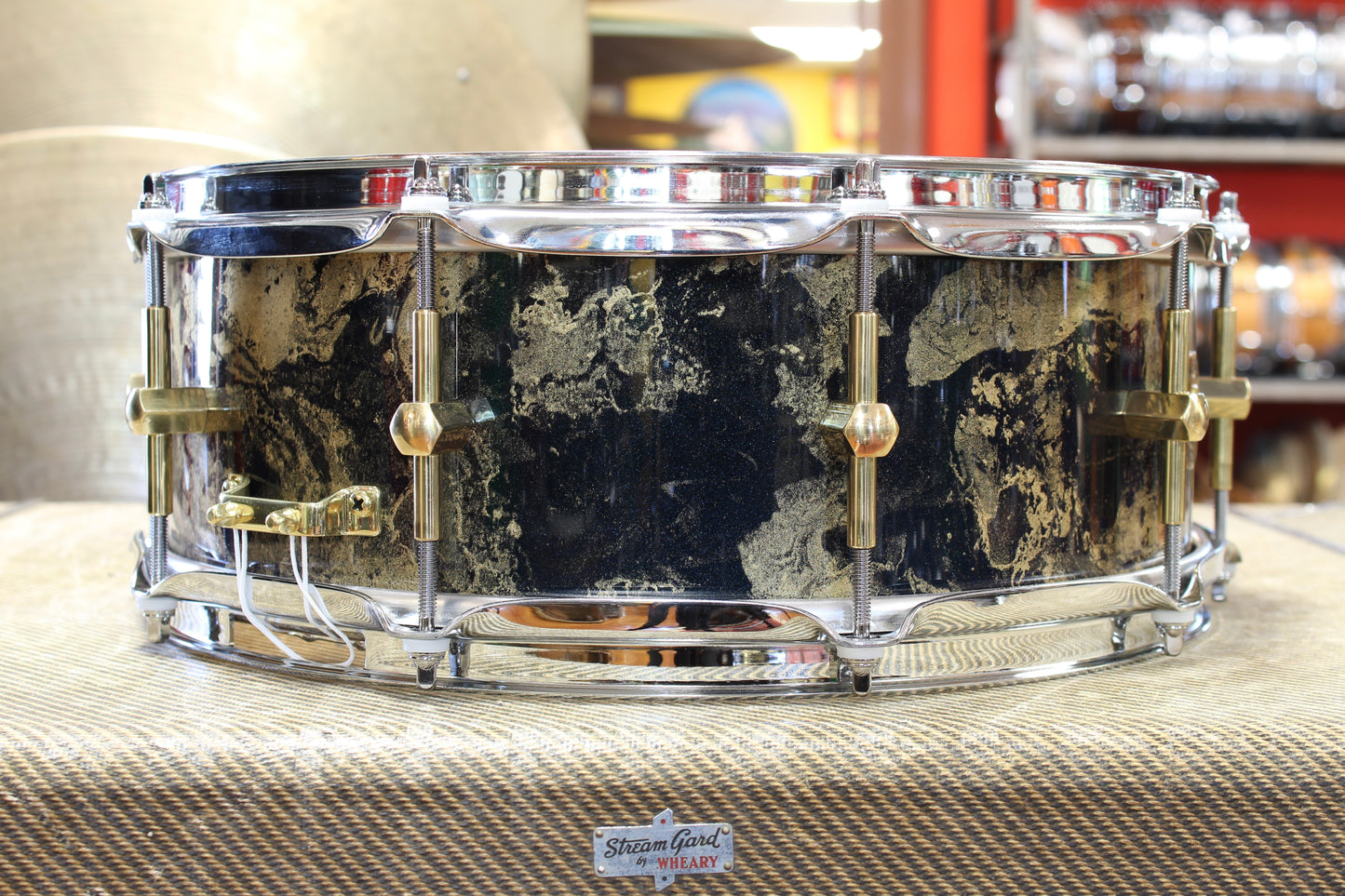 2024 Noble & Cooley SS Maple 5"x14" in Black & Gold Galaxy Lacquer