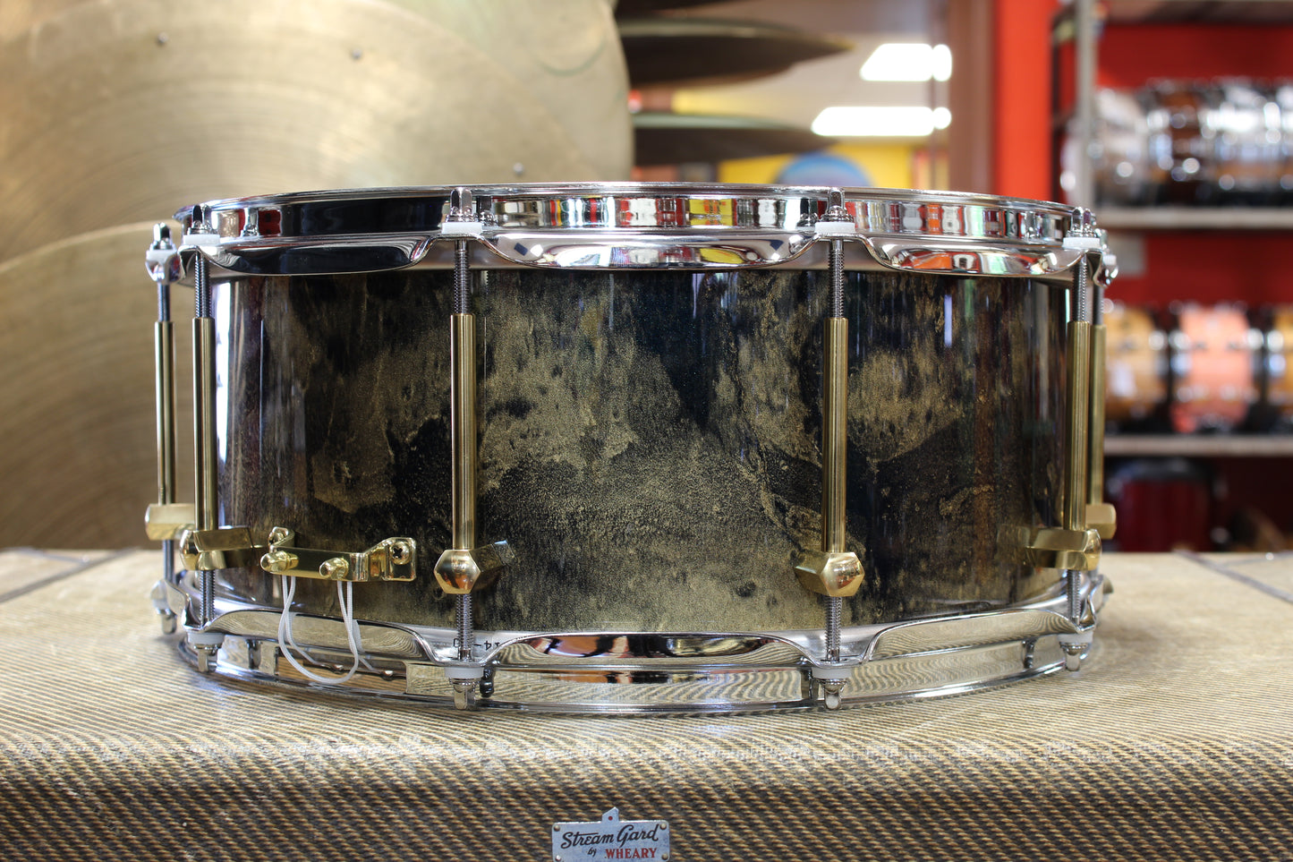 2024 Noble & Cooley SS Maple 6"x14" in Black & Gold Galaxy Lacquer