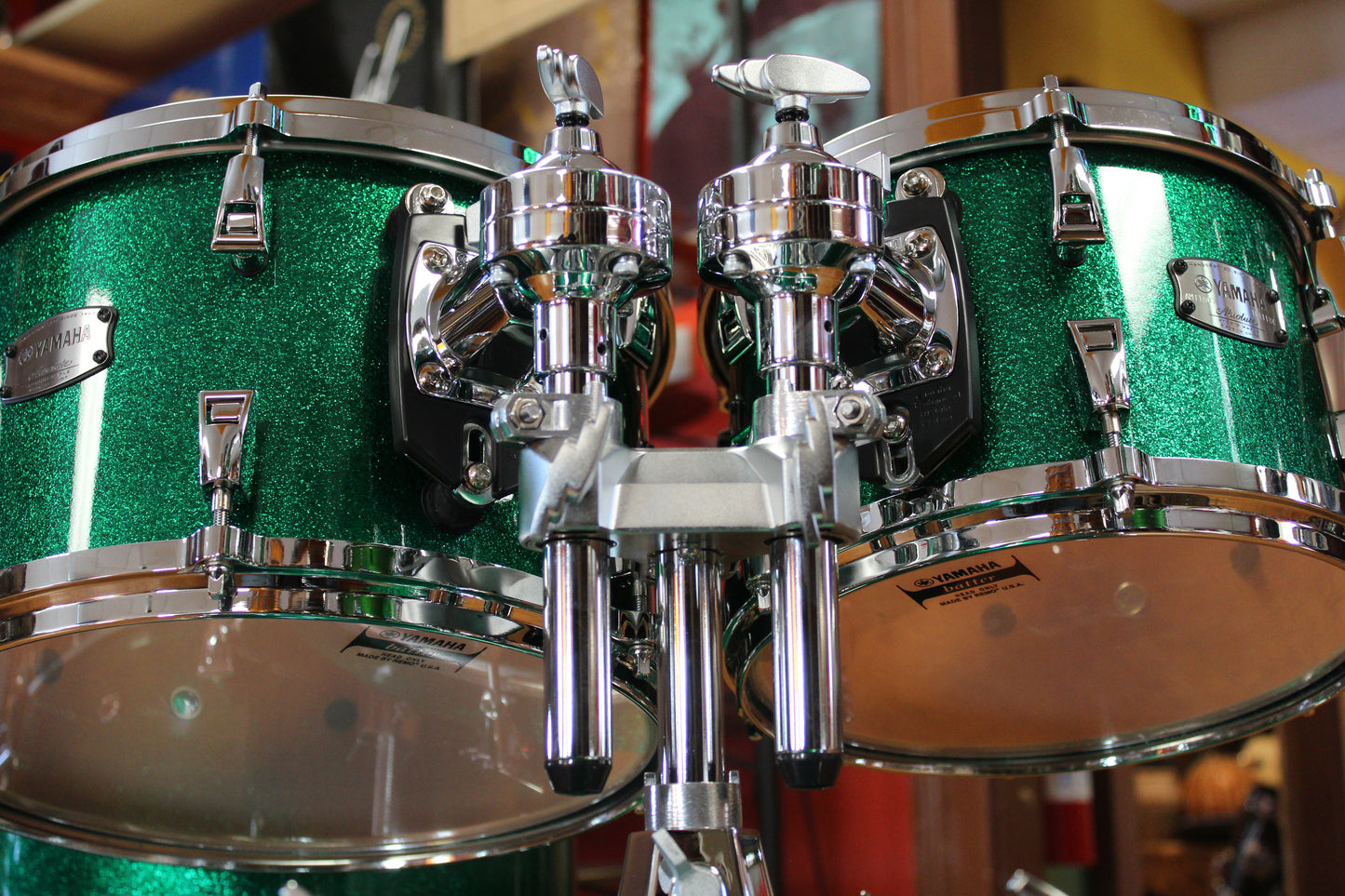 Yamaha Absolute Hybrid Maple 4-piece Shell Pack 20/14/12/10 - Jade Green Sparkle