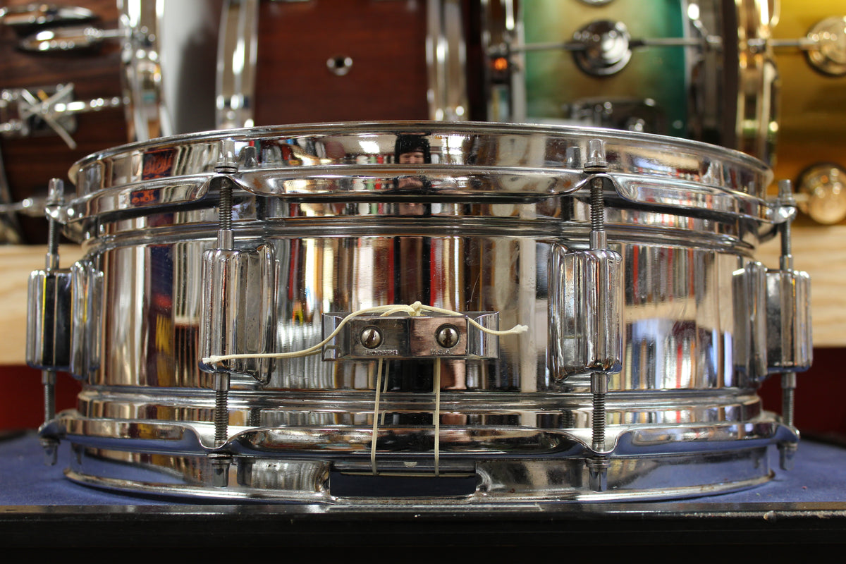 1960s Rogers 5x14 Chrome Over Brass Powertone Snare Drum