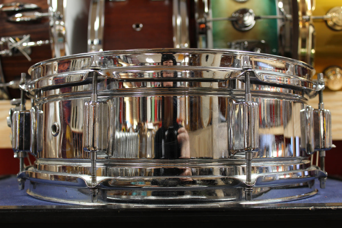 1960s Rogers 5x14 Chrome Over Brass Powertone Snare Drum