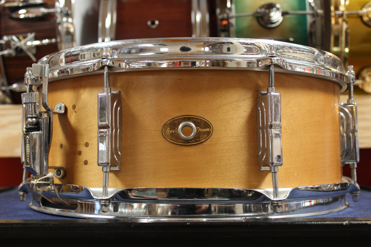 1960s Leedy 5.5x14 Snare Drum in Natural Finish