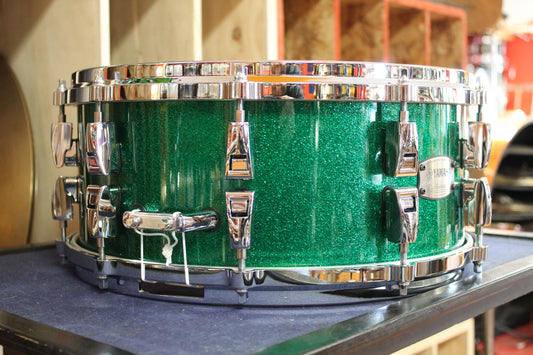 Yamaha 14x6 Absolute Hybrid Maple Snare Drum - Jade Green Sparkle