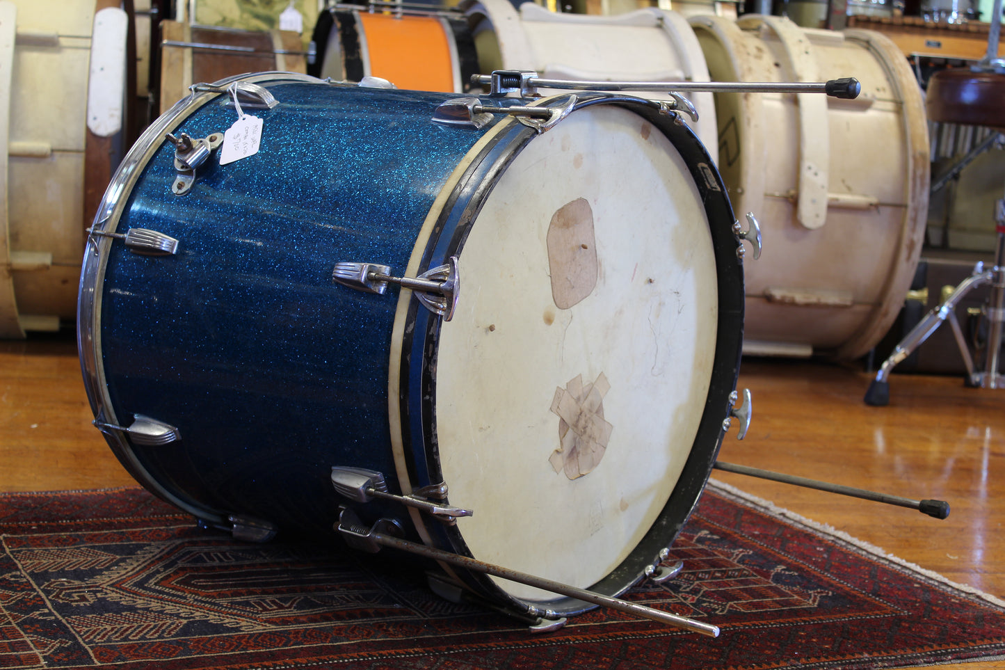 1950s WFL 18"x20" Compacto Drum in Blue Flash Pearl