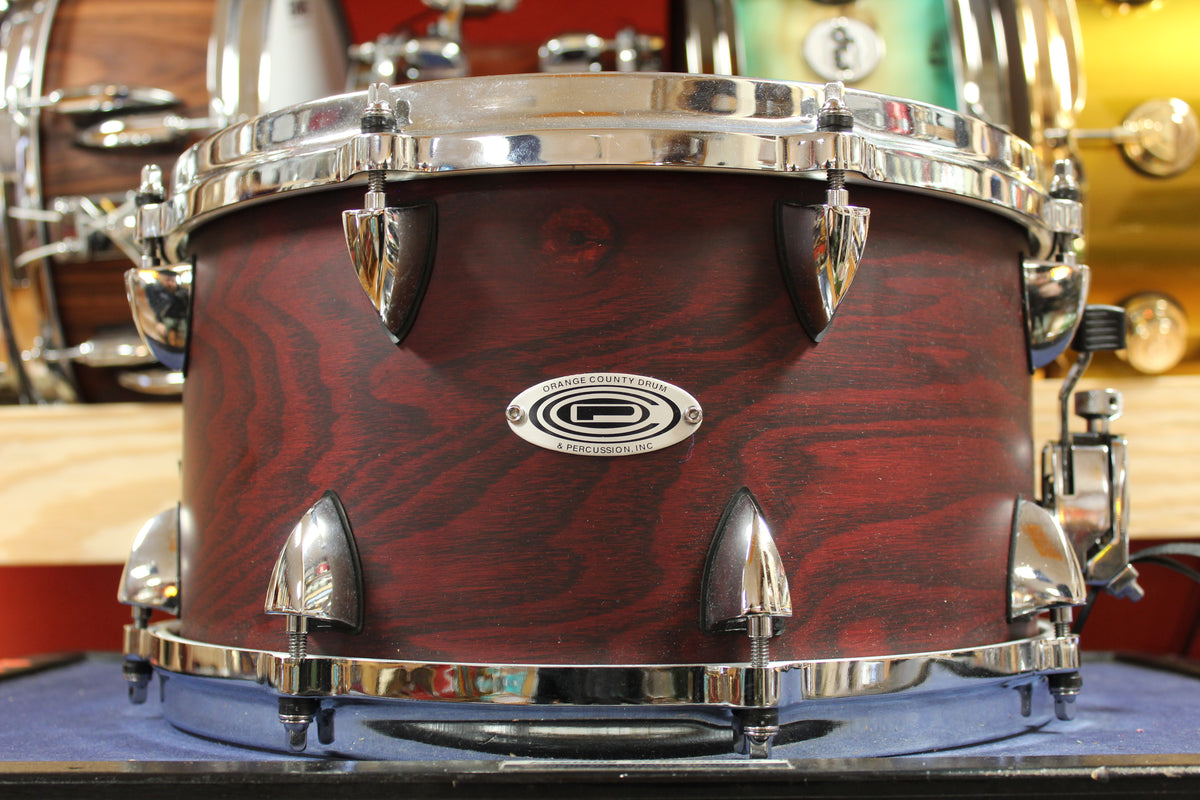 Orange County Drum and Percussion 7x13 Ash Maple Snare Drum in Chestnut Matte Finish