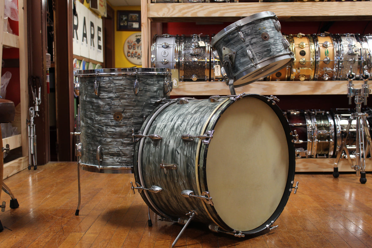 1950s Gretsch Progressive Jazz Outfit in Midnight Blue Pearl 14x20 8x12 16x16