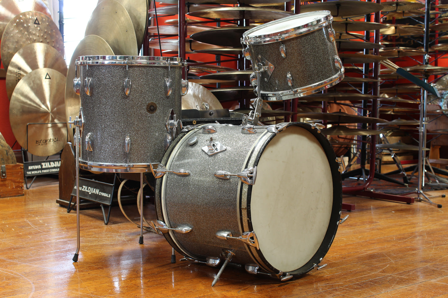 1960s Gretsch Progressive Jazz in Silver Sparkle 14x18 14x14 8x12