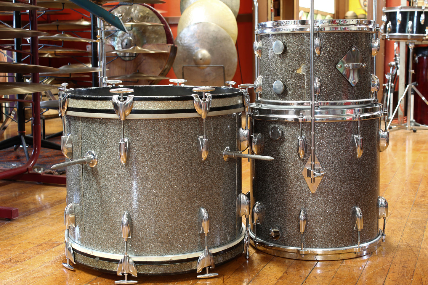 1960s Gretsch Progressive Jazz in Silver Sparkle 14x18 14x14 8x12