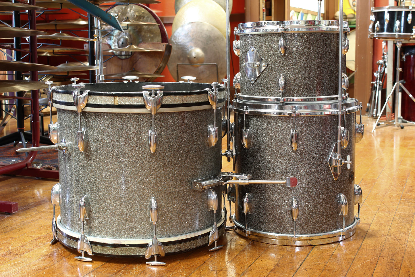 1960s Gretsch Progressive Jazz in Silver Sparkle 14x18 14x14 8x12