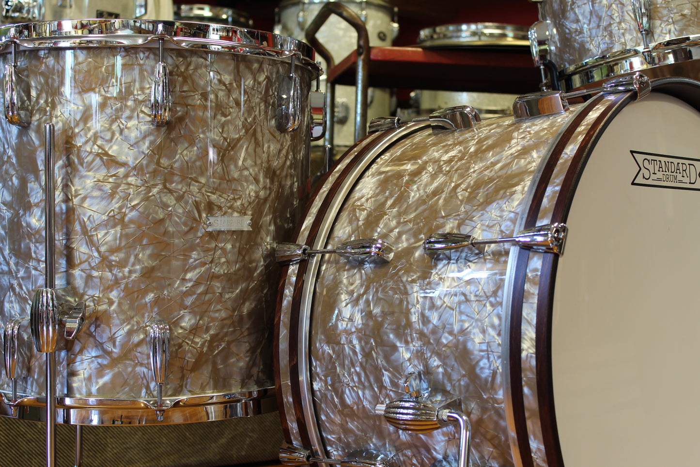 Standard Drum Company Beech in Gold Dust Pearl 12x22 16x16 9x13