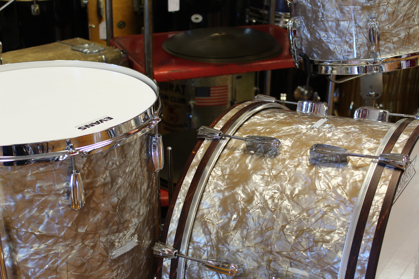 Standard Drum Company Beech in Gold Dust Pearl 12x22 16x16 9x13