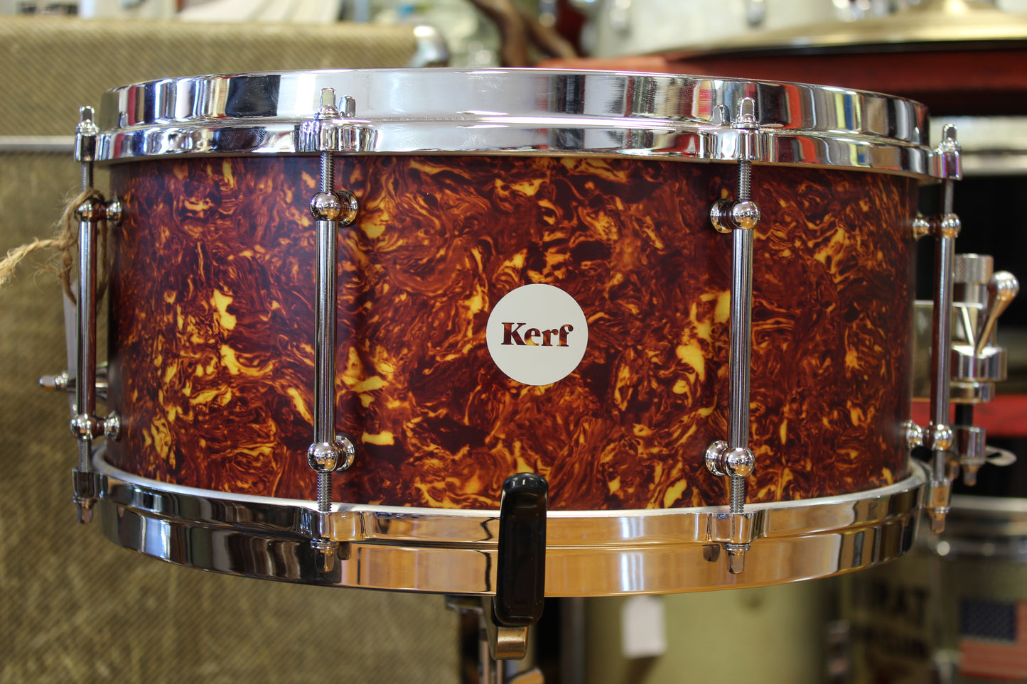Kerf Drum Co. Tulip Snare Drum in Tortoise Shell 6.5"x14"