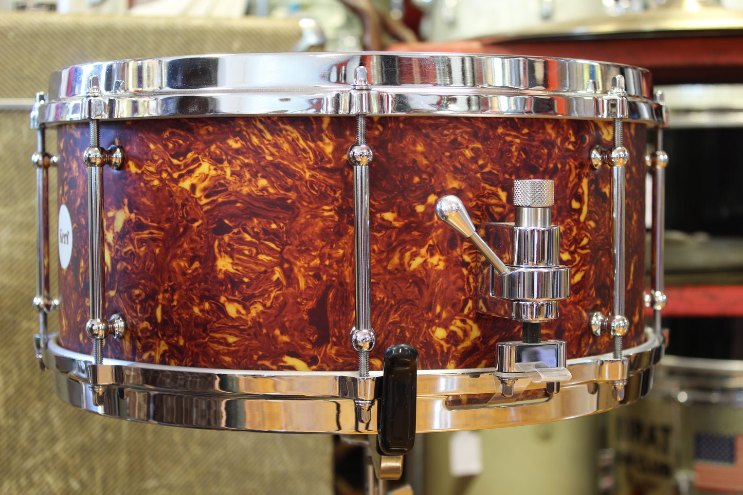 Kerf Drum Co. Tulip Snare Drum in Tortoise Shell 6.5"x14"