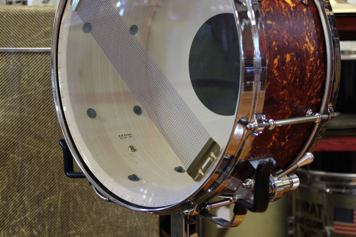 Kerf Drum Co. Tulip Snare Drum in Tortoise Shell 6.5"x14"