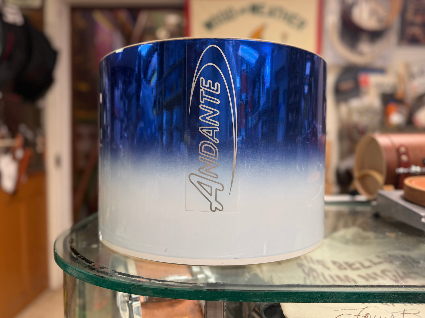 Andante Snare Drum Shell - White Blue Burst 10x14