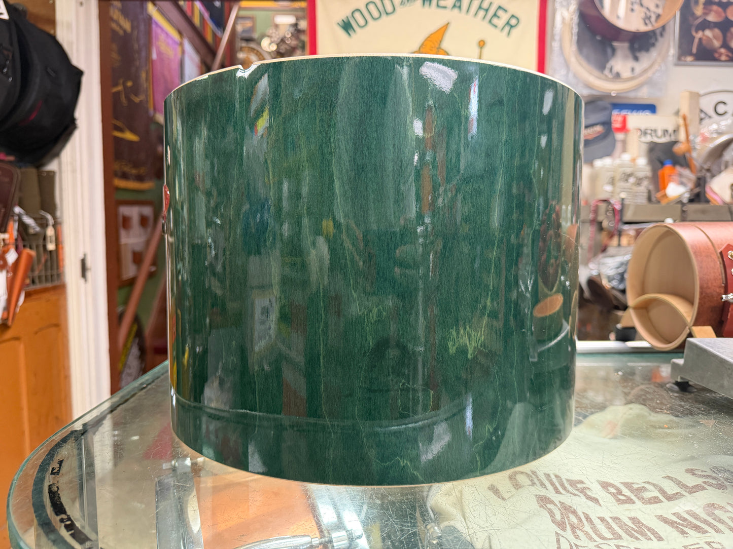 Andante Snare Drum Shell - Green Stain 10x14