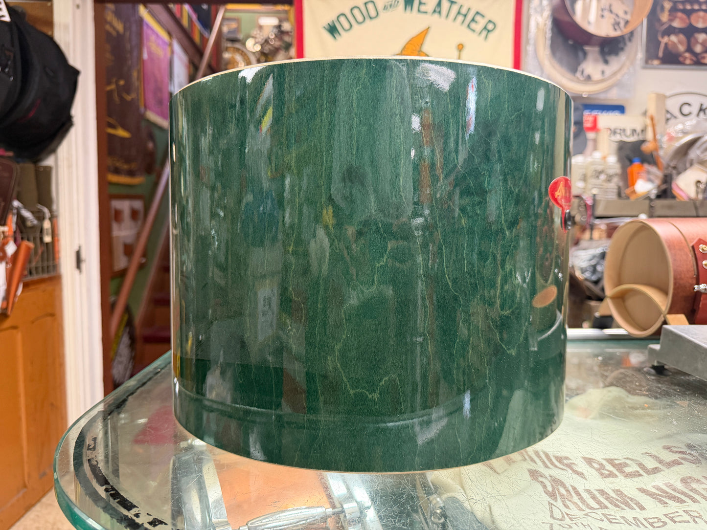 Andante Snare Drum Shell - Green Stain 10x14
