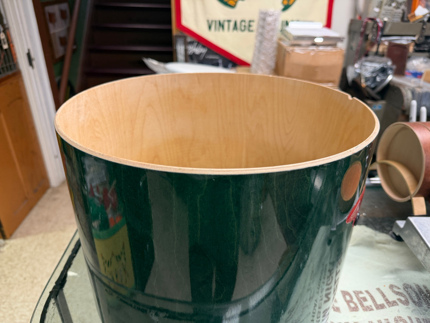 Andante Snare Drum Shell - Green Stain 10x14