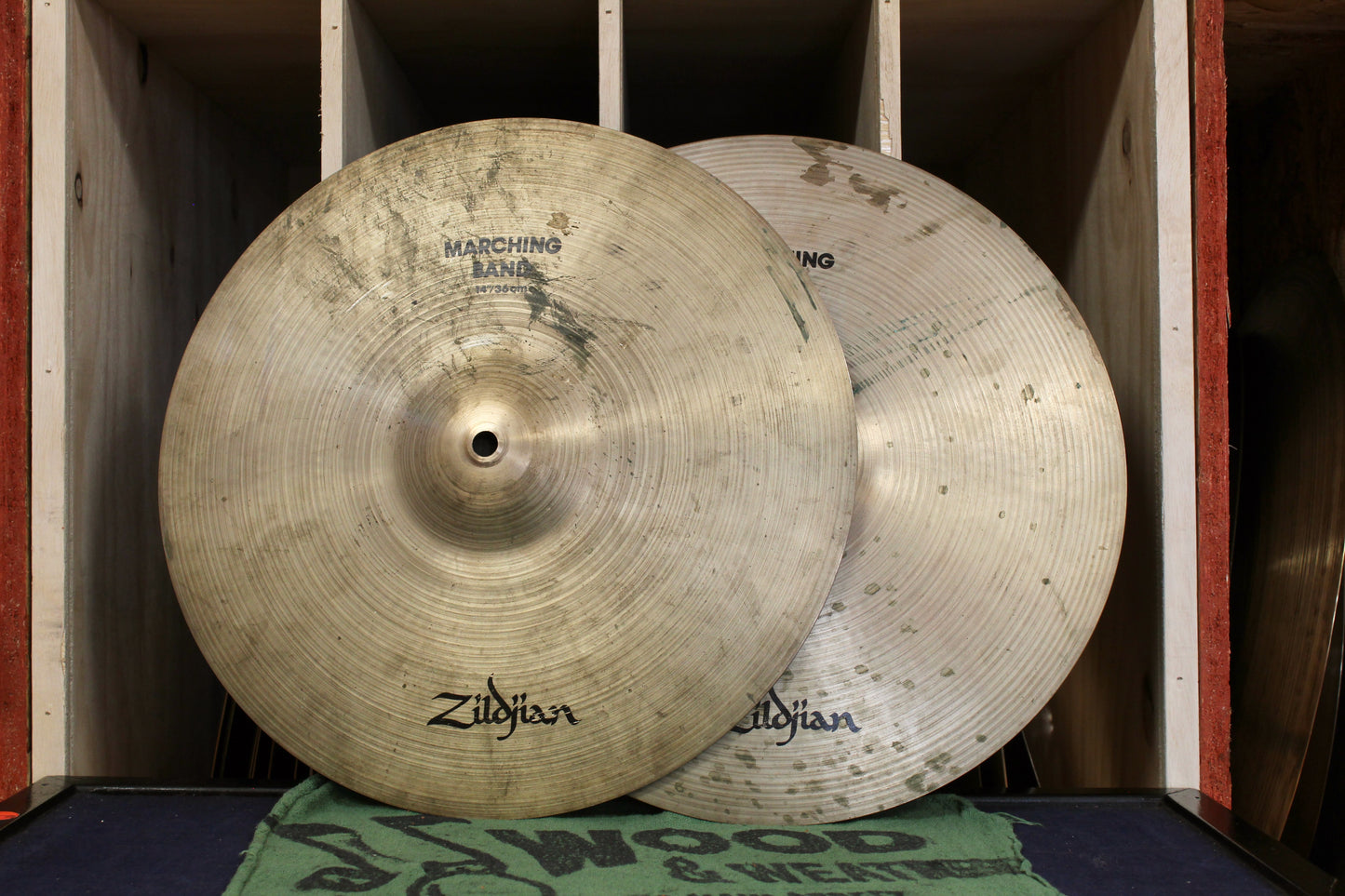 1980s Zildjian 14" A Marching Band Cymbal Pair 1250/1304g