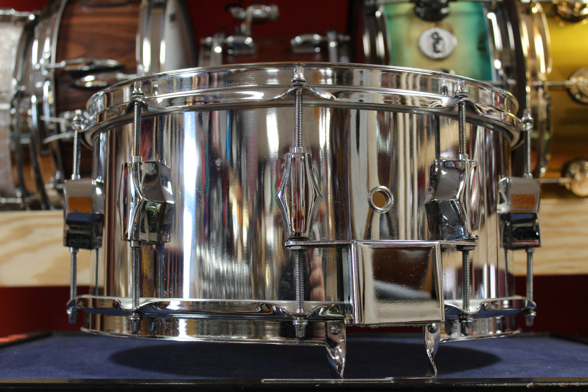 1980s Corder 6.5x14 Chrome Over Wood Snare Drum