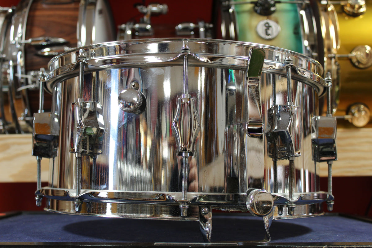 1980s Corder 6.5x14 Chrome Over Wood Snare Drum