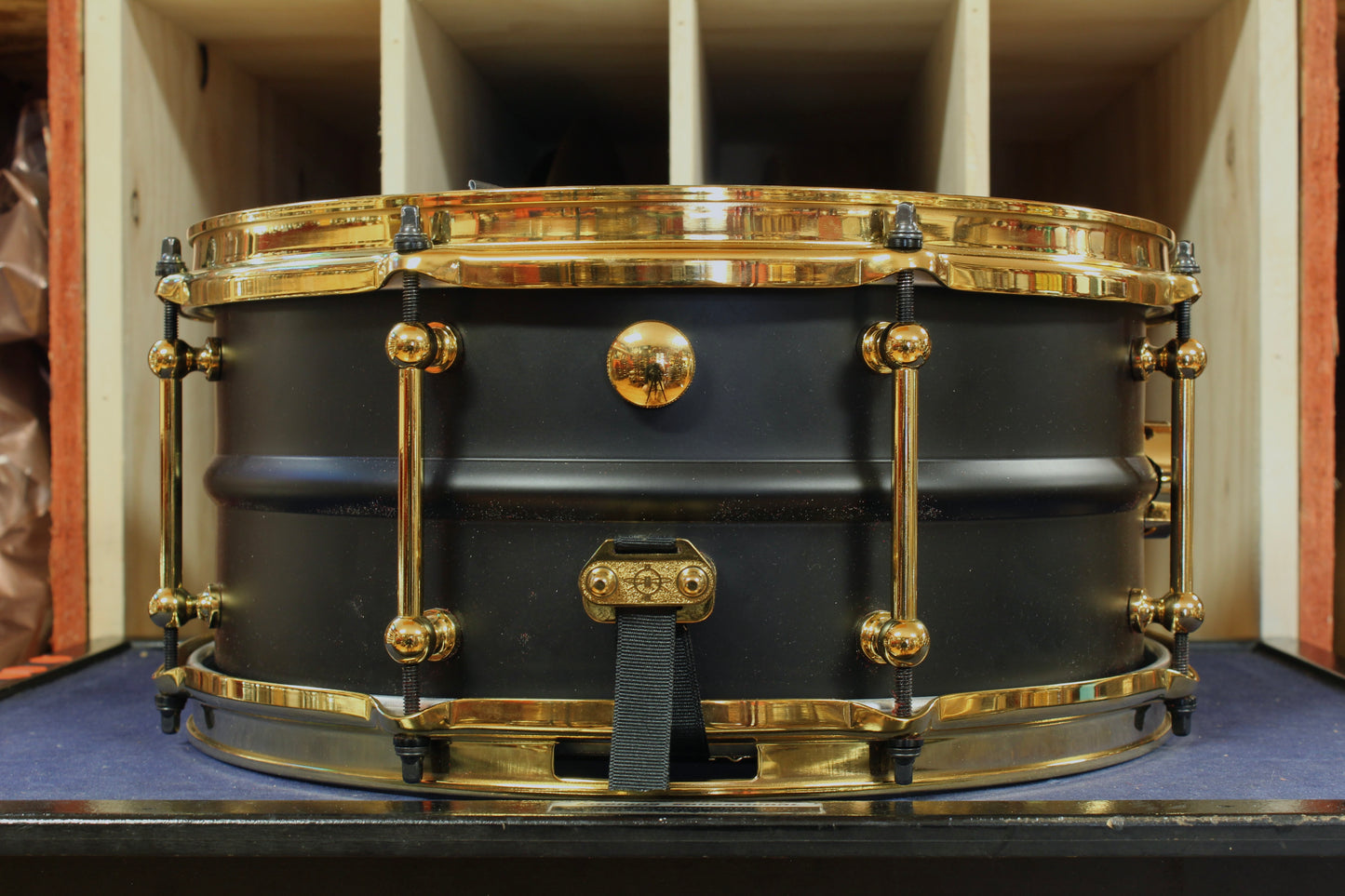 Dunnett Classic Drums 6.5x14 Model 2N Brass Snare Drum in Matte Black Tourbillon