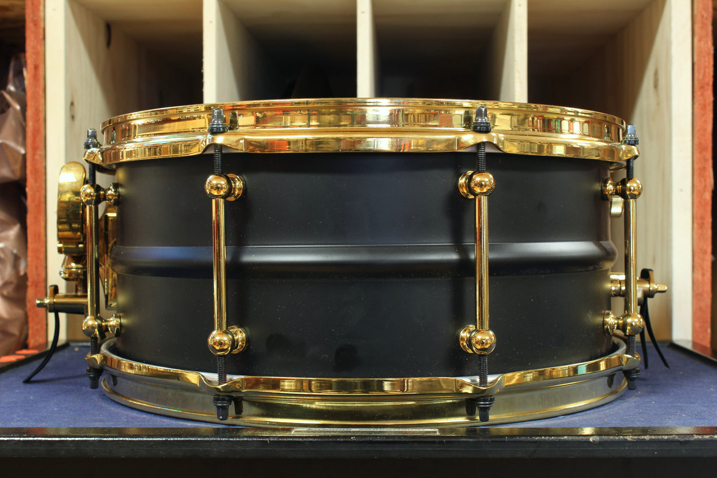 Dunnett Classic Drums 6.5x14 Model 2N Brass Snare Drum in Matte Black Tourbillon
