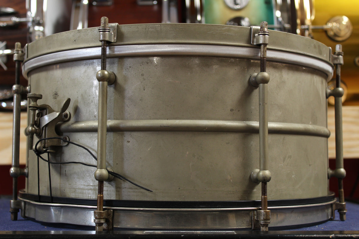 1930's Leedy Reliance 6.5"x14" Nickel over Brass 1-Piece Snare Drum