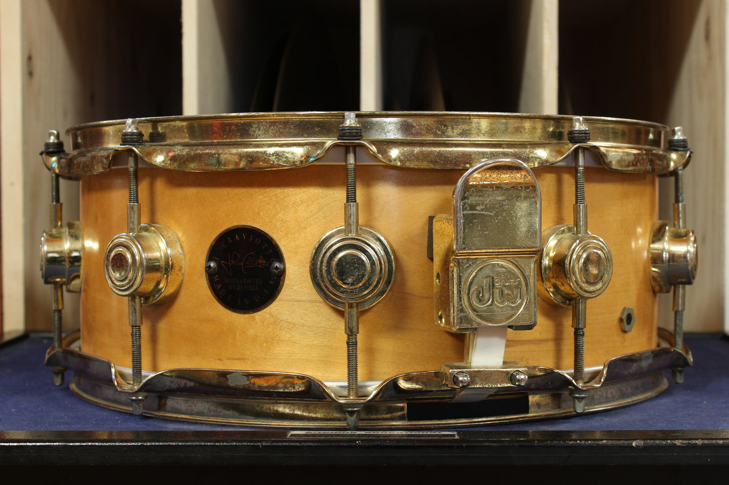 1995 DW Craviotto 5x14 Solid Shell Snare Drum in Satin Maple Finish