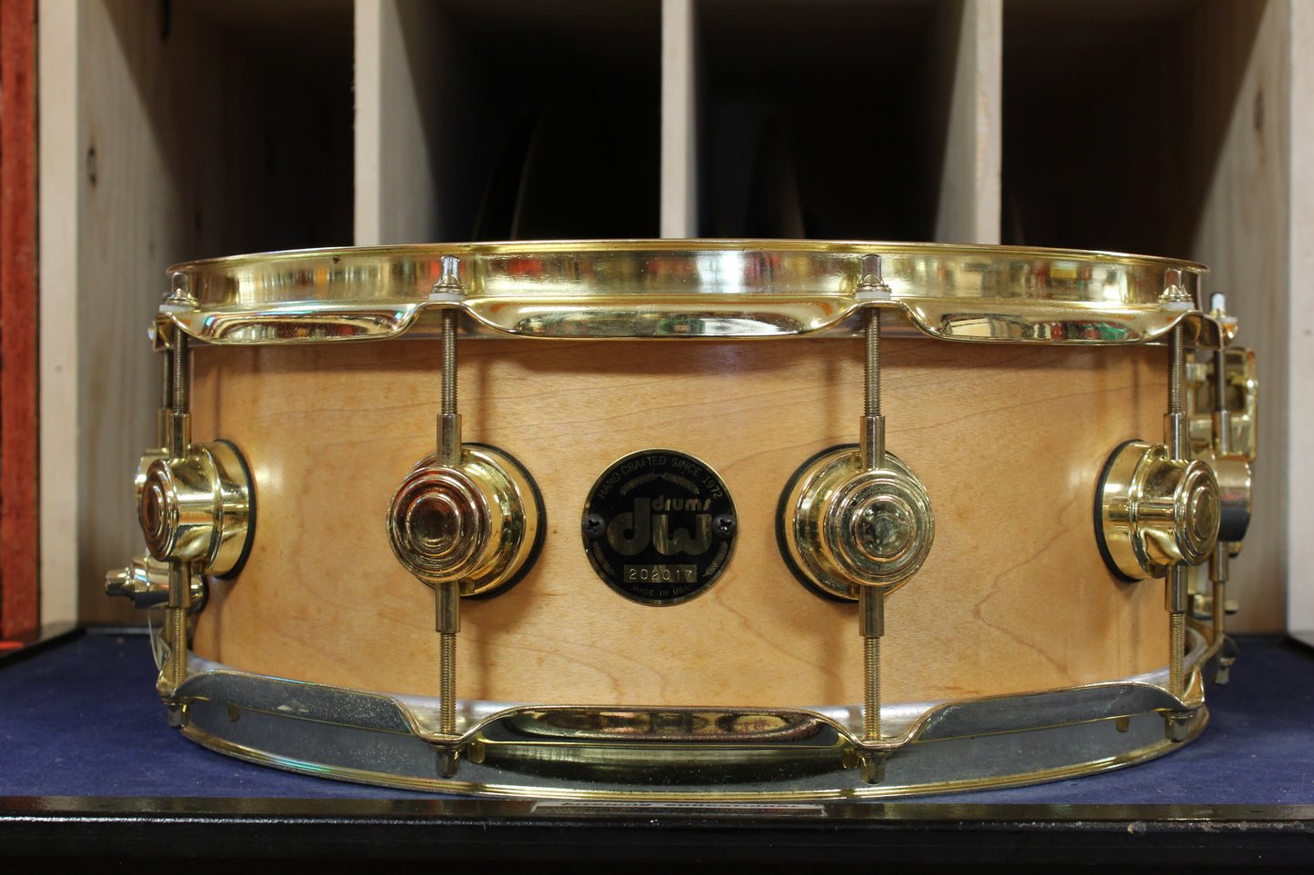 1998 DW Craviotto 5x14 Solid Shell Snare Drum in Satin Maple Finish