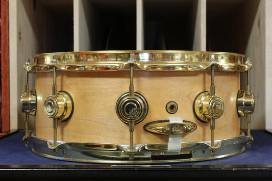 1998 DW Craviotto 5x14 Solid Shell Snare Drum in Satin Maple Finish