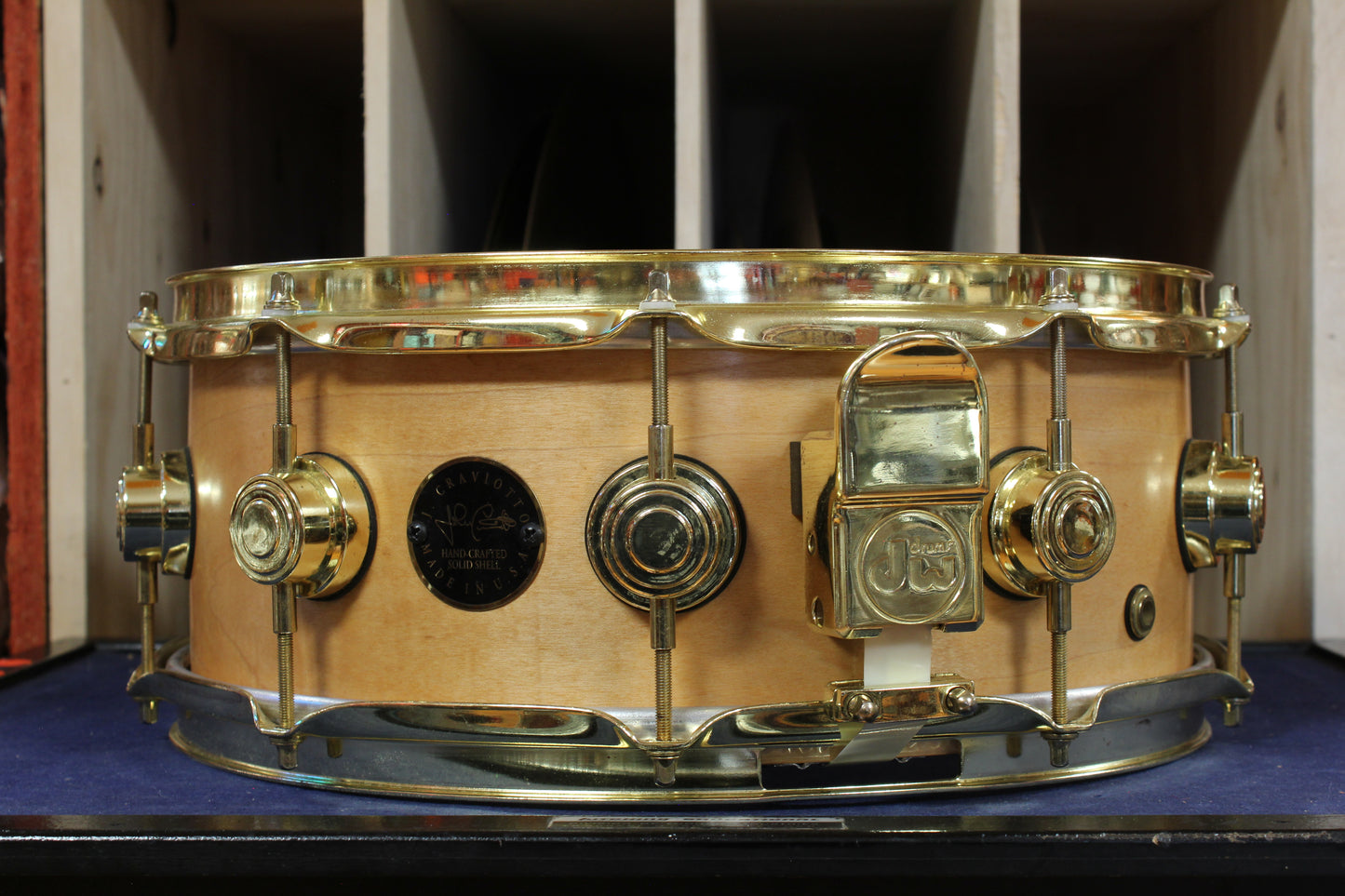 1998 DW Craviotto 5x14 Solid Shell Snare Drum in Satin Maple Finish