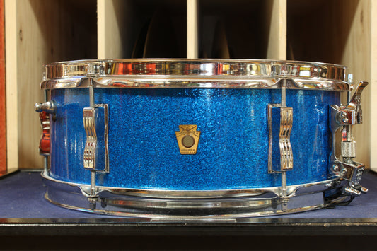1960s Ludwig 5x14 Pioneer Snare Drum in Blue Sparkle