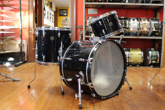 1960s Gretsch Progressive Jazz Outfit in Black Sparkle Rewrap 14x20 8x12 14x14