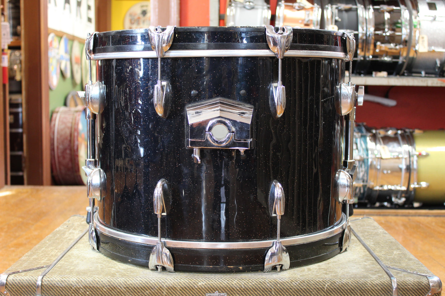 1960s Gretsch Progressive Jazz Outfit in Black Sparkle Rewrap 14x20 8x12 14x14