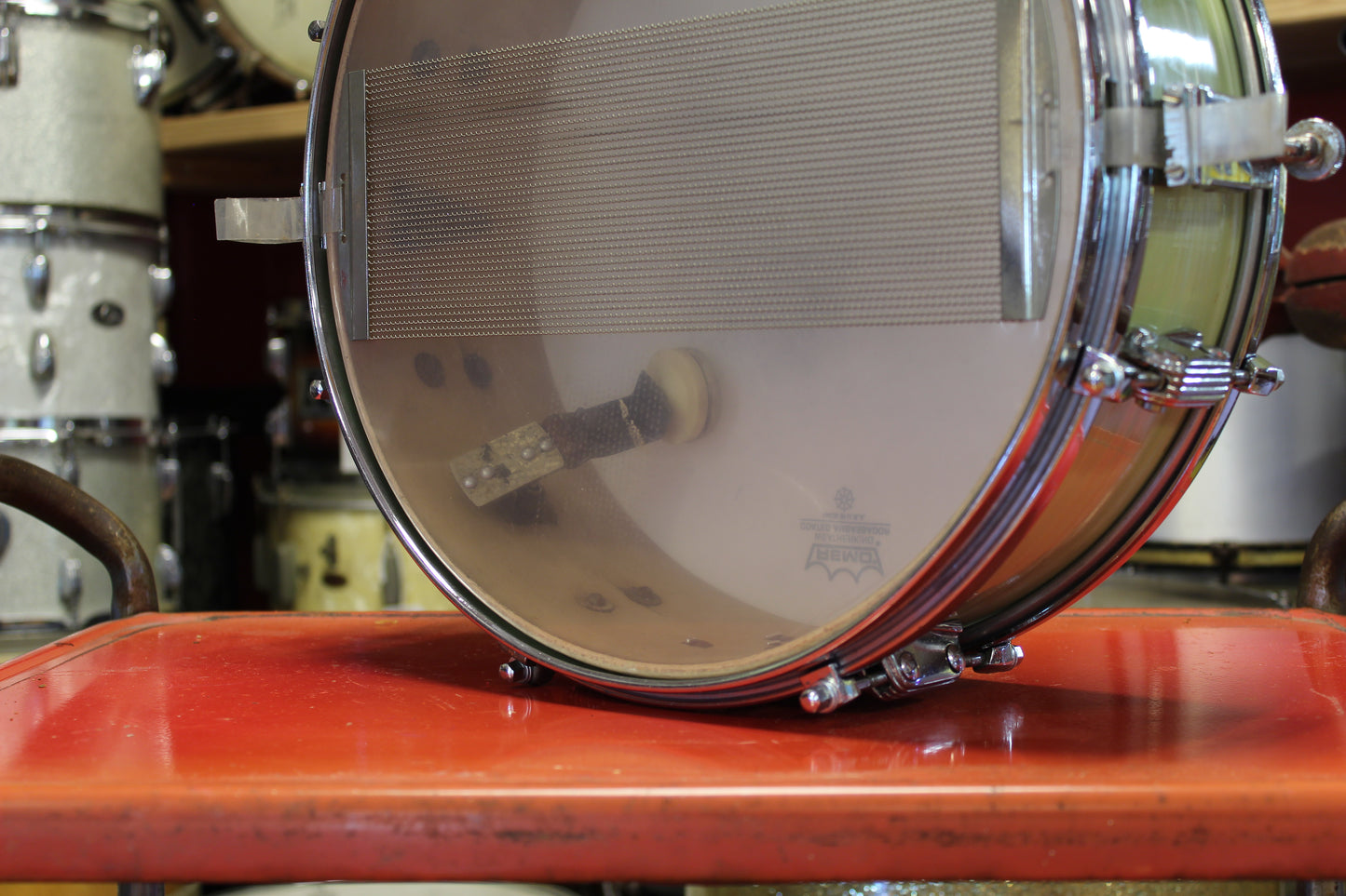 1960s Meazzi Hollwood 5x14 President Snare Drum in Green Ripple