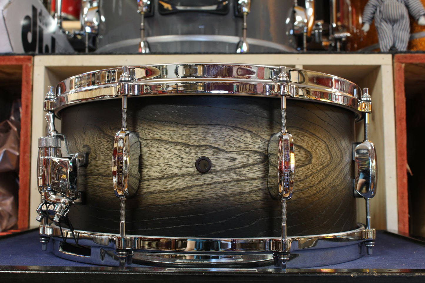 Tama 6.5x14 Star Walnut Snare Drum in Satin Black Japanese Sen Burst