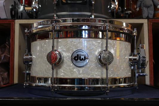 2008 DW 7x13 Collectors Series Edge Snare Drum in White Marine Pearl