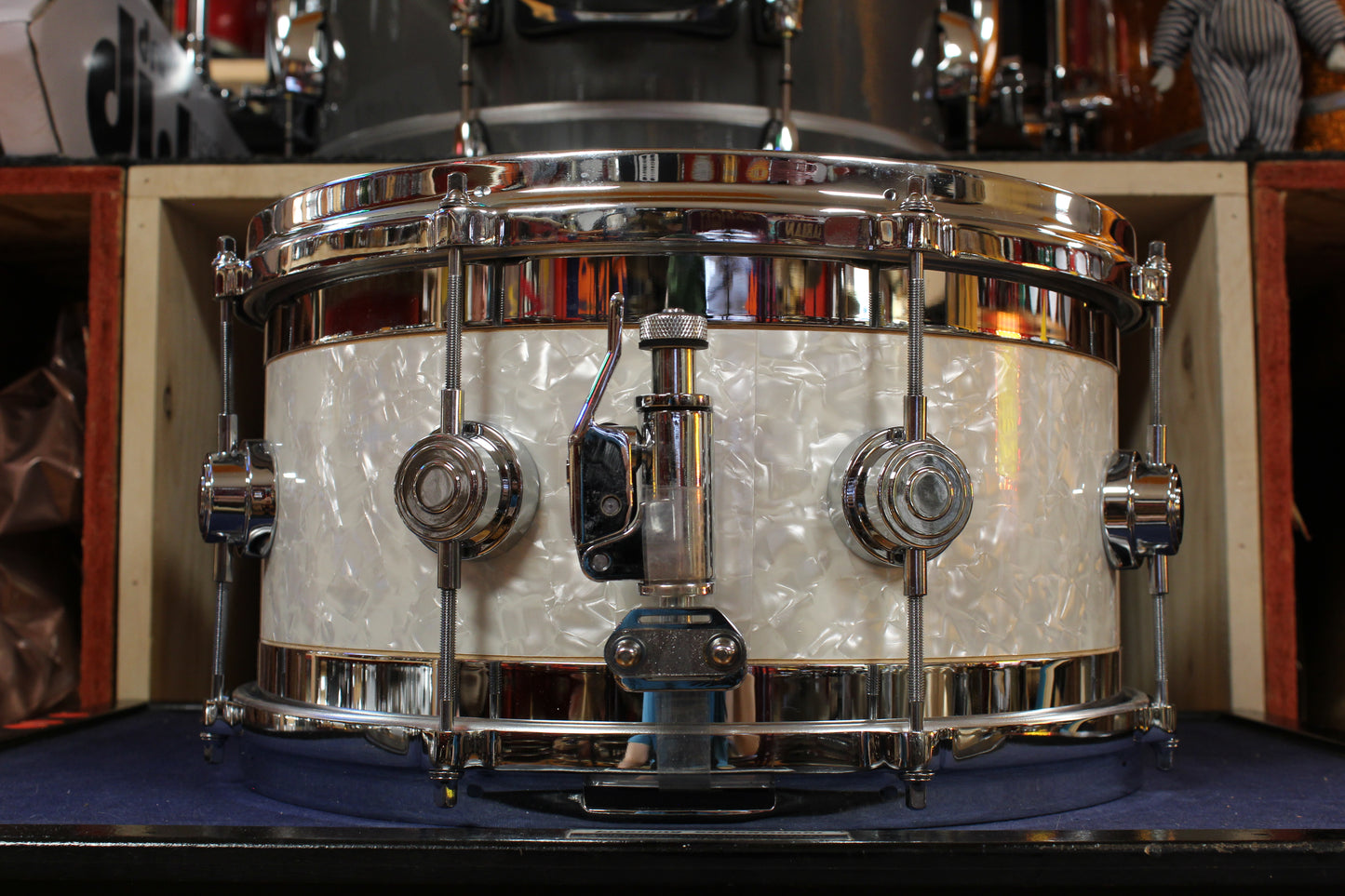 2008 DW 7x13 Collectors Series Edge Snare Drum in White Marine Pearl