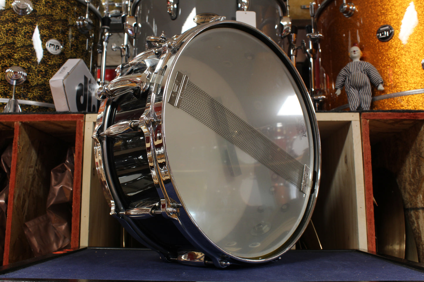 1980s Gretsch 5.5x14 Square Badge Snare Drum in Black Nitron
